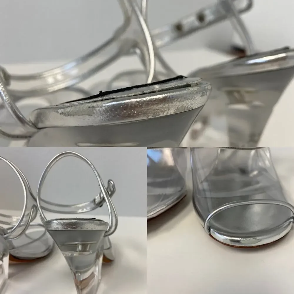 Marc Jacobs Runway Clear PVC Thin Wedge Heeled Sandals Size 37